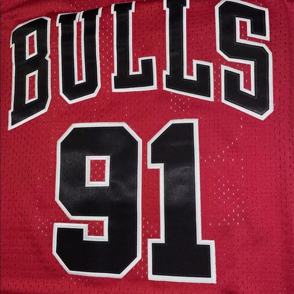 Nwt Adult Large MITCHELL NESS CHICAGO BULLS DENNIS RODMAN 1997-98 JERSEY Patch - Picture 3 of 9